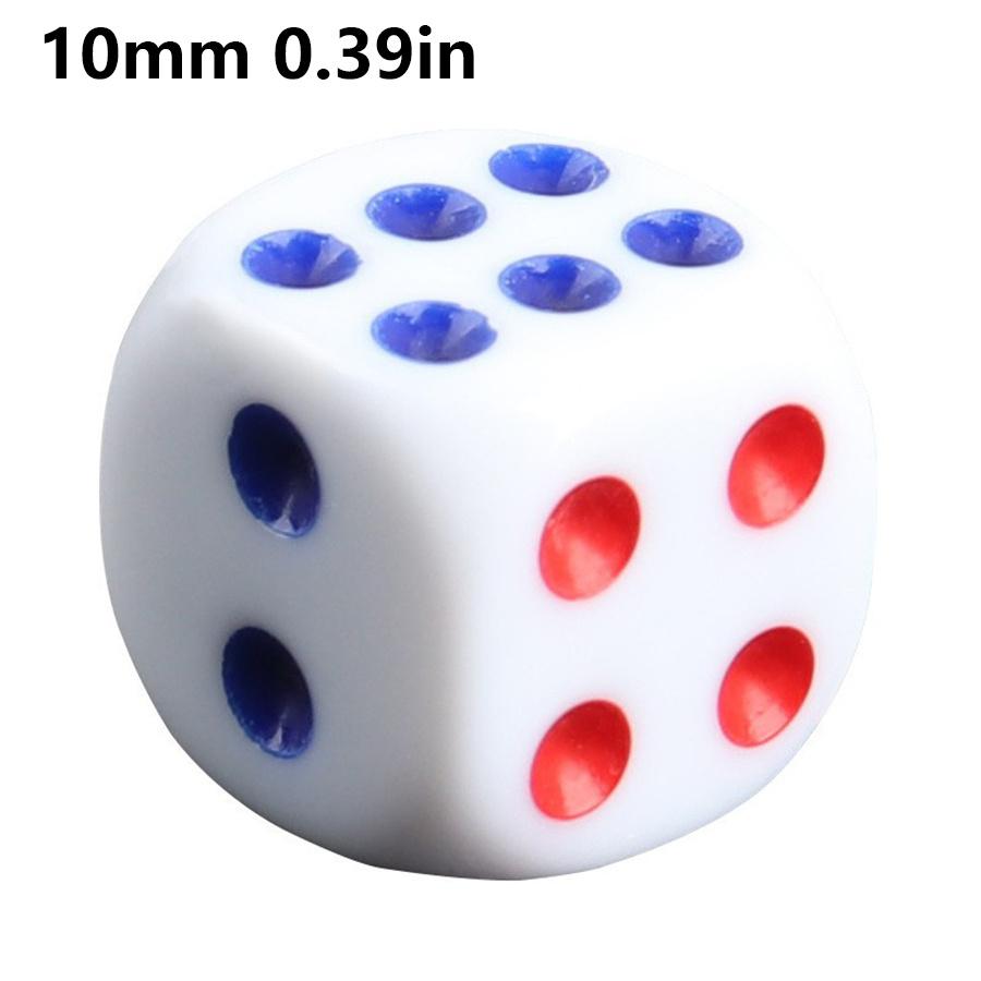 30Pcs 10mm Plastic Dice Rounded Corner Red Blue Dots - Durable Tabletop Game Dice Perfect for Party Interactive Entertainment