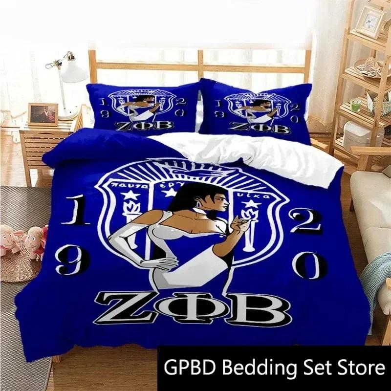 3D Print 1920 Zeta Phi Beta Society Bedding Set Double Twin King Duvet Cover Comforter Pillowcase Boys Girls Adults Bedroom
