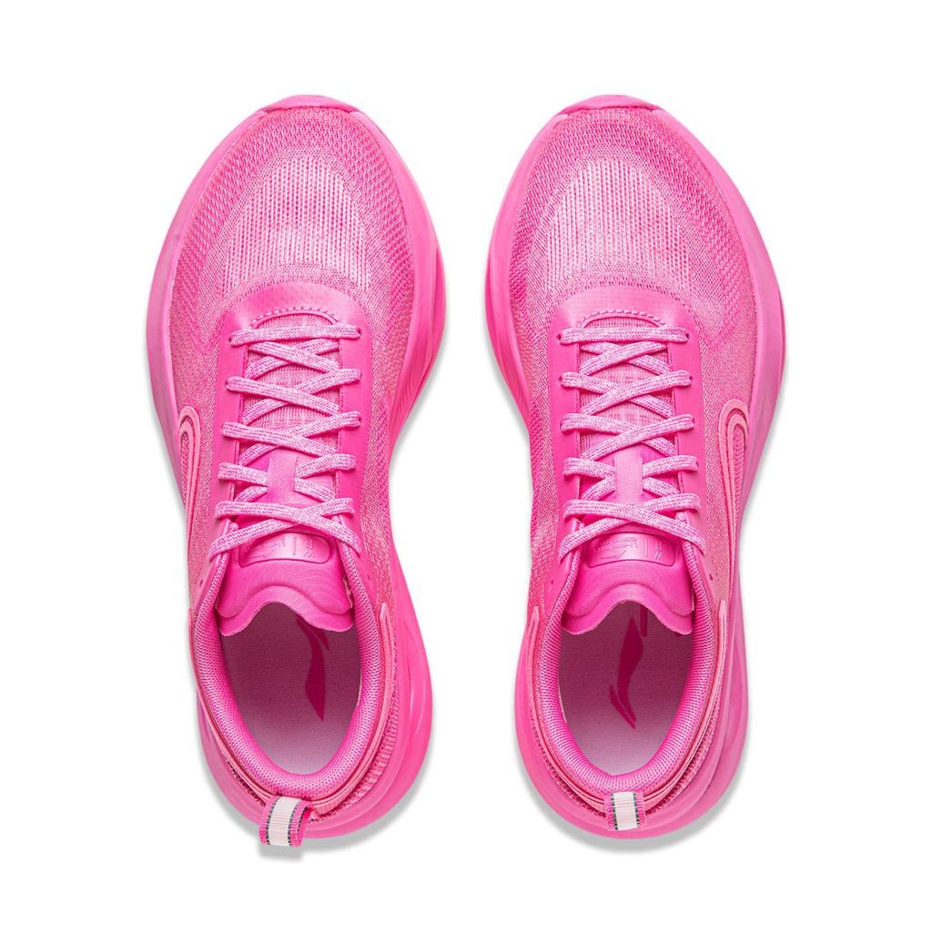 Li Ning Cushioning Slip Resistant Abrasion Resistant Lightweight Rebound Low Top Casual Running Shoes Women's Pink ARHU006-4
