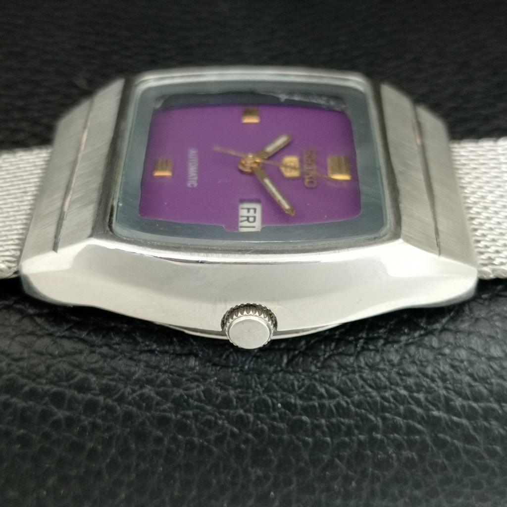VINTAGE SEIKO 5 AUTOMATIC 6309A JAPAN MENS PURPLE COLOR DIAL WATCH A708464-1