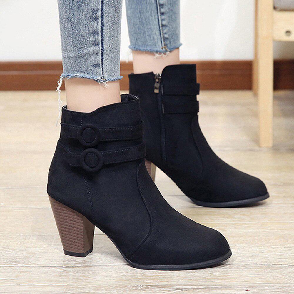 Cheap Red Boots Women Ankle Boots For Women High Heel Autumn Shoes