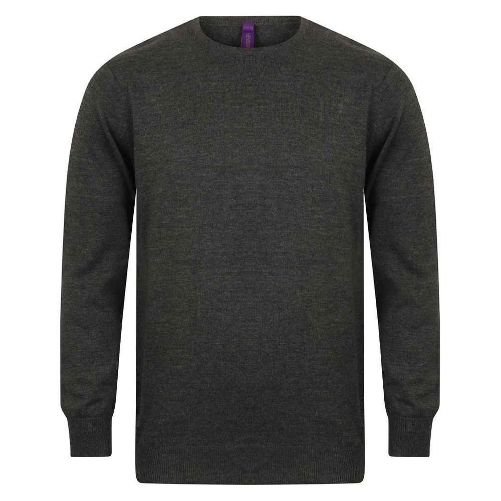 Henbury Pánská bavlněná akrylová mikina s výstřihem