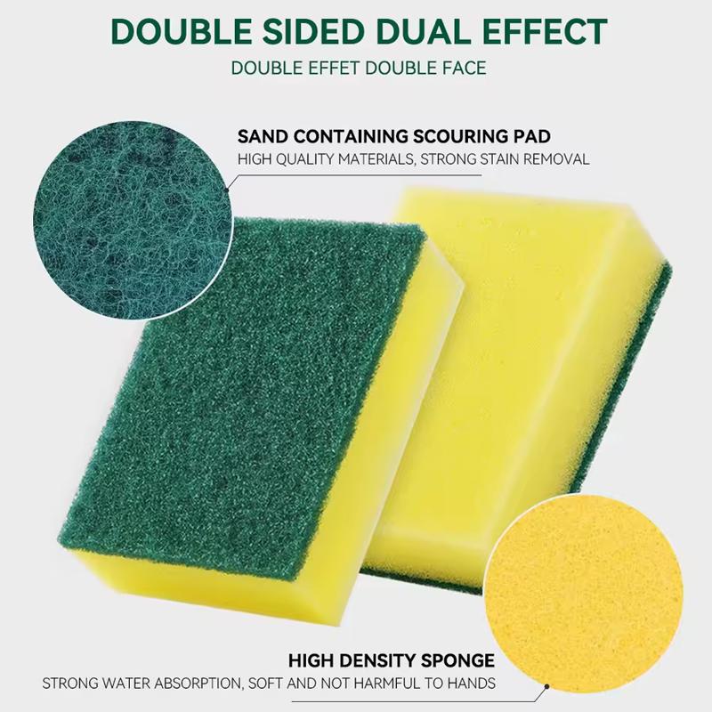 High Density Double-sided Sponge Wiping, Household Cleaning Utensils,dishwashing Cloth,kitchen Supplies, Scouring Pad, Pot Brush