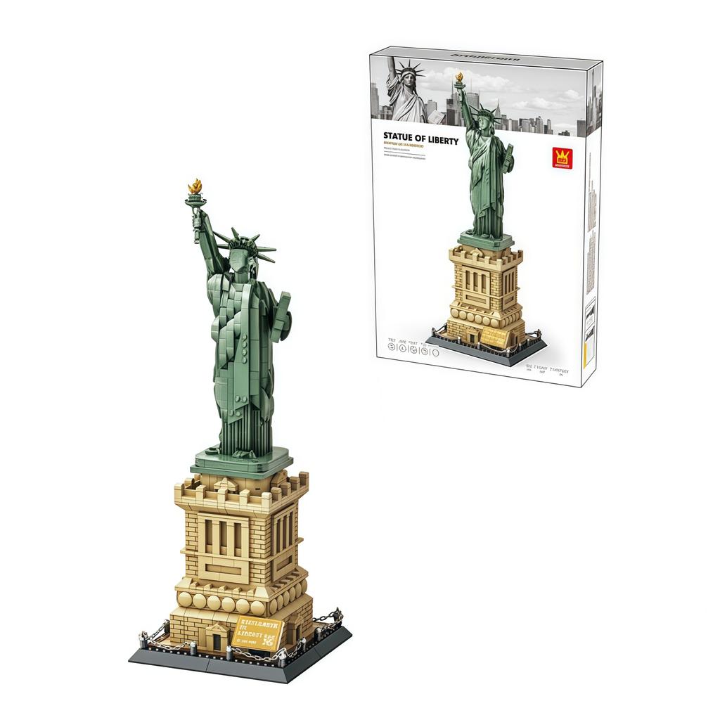 Moc World Architecture Statue Of Liberty Large Collection Building Blocks Set Model Kids And Adults Christmas Gift