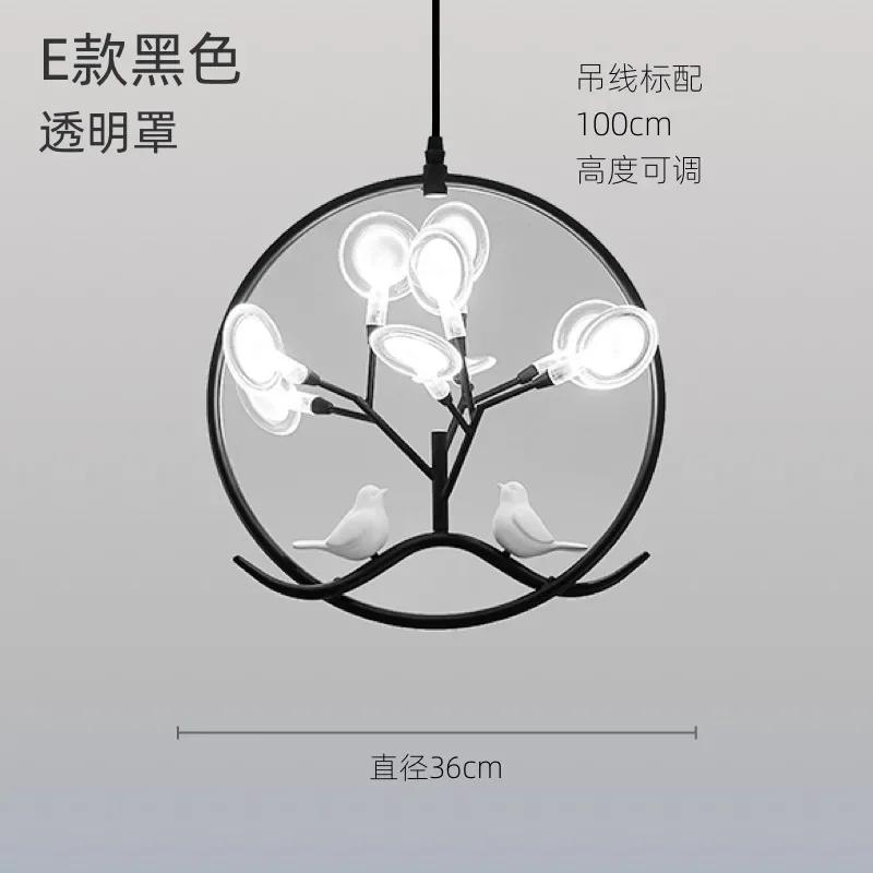 

Люстра з кільцями в клітці для птахів Лампа в скандинавському дизайні Люстра з гілок дерева Вдома Кухня Їдальня Ресторан Люстра з ореолом прозорий колір чорний