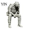 Miniature Tactical Soldier Display 3D Printed Figurine Ornament, Sitting Statue, Funny Tired Sculpture for Table Shelf Edge Decor Ornament