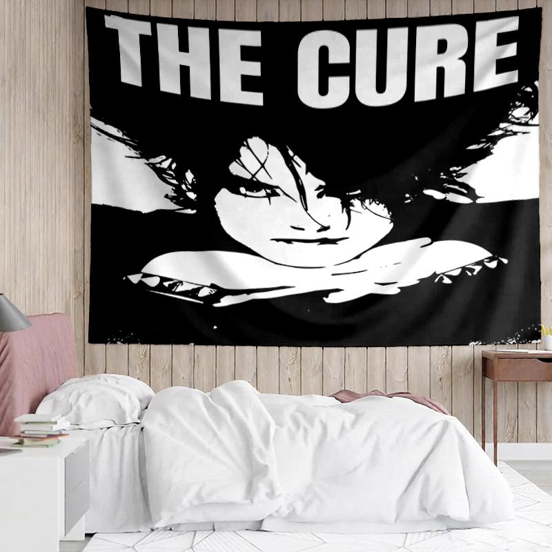 1PC The Cure Band Portraits Tapestry Accessories Playroom Tapestry, for Bedroom,Livingroom, Dormitory Room Wall Decor Fan Birthday Gifts