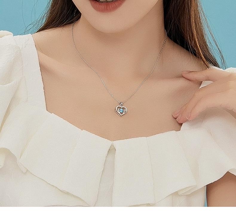 Deer with You Sterling Silver Necklace - Bouncing Heart Pendant, Ideal Gift for Women, Girlfriend's Birthday, or Christmas.