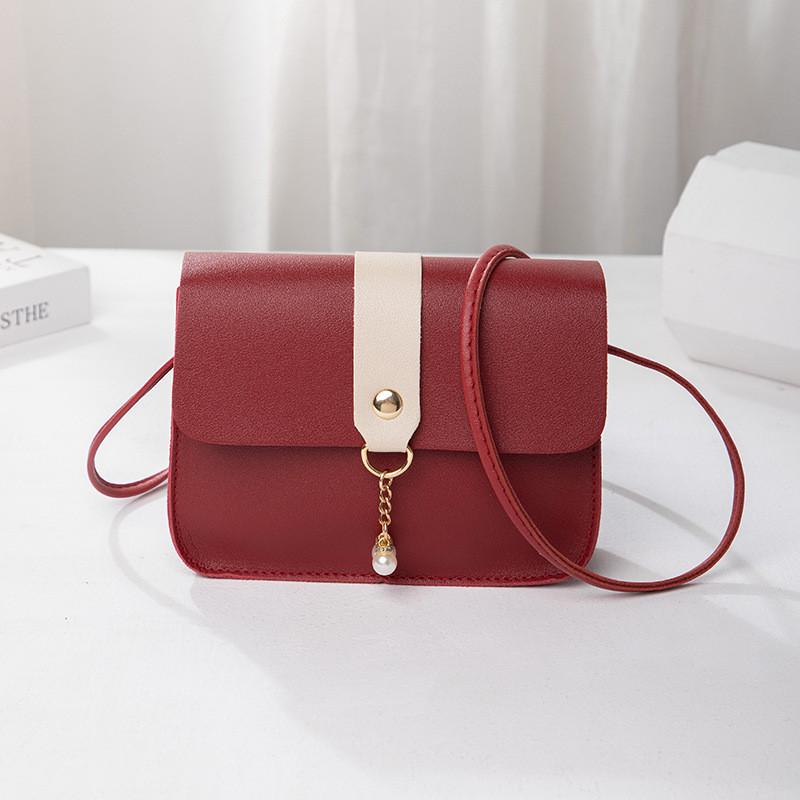 

Chic Color Block Mini Shoulder Bag For Women Perfect For Daily Use And Casual Outfits червоний