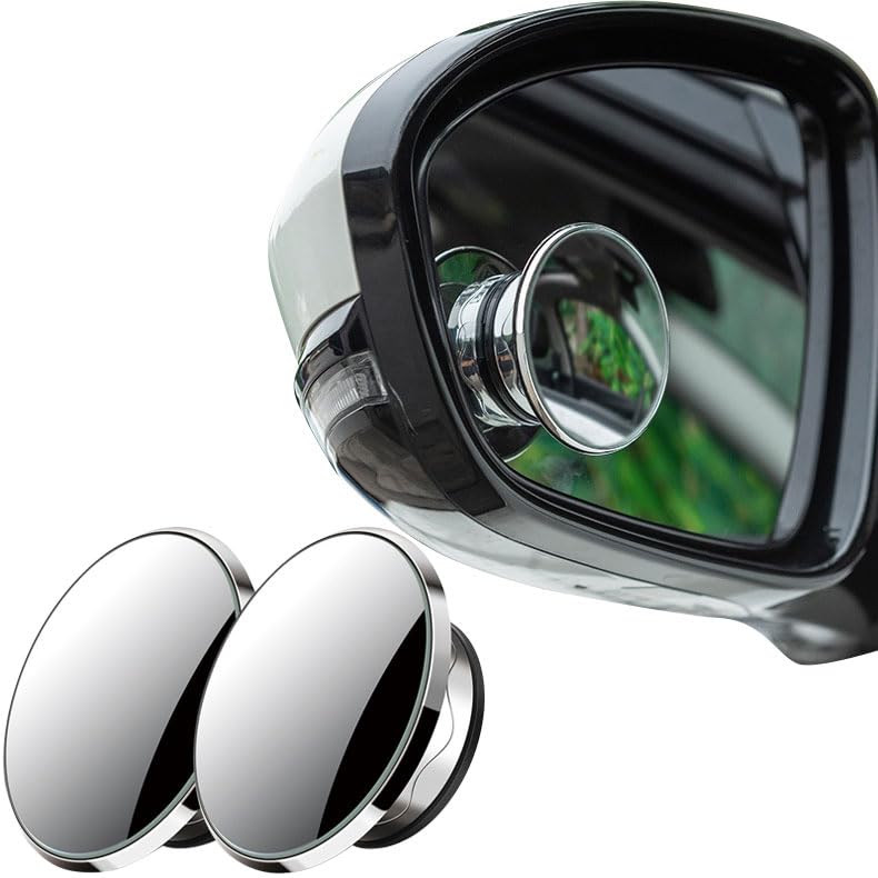 TIHONORI Car Auxiliary Mirror, Upgraded Edition Spiral Suction Cup Type, Round Side Mirror, Non-Stick