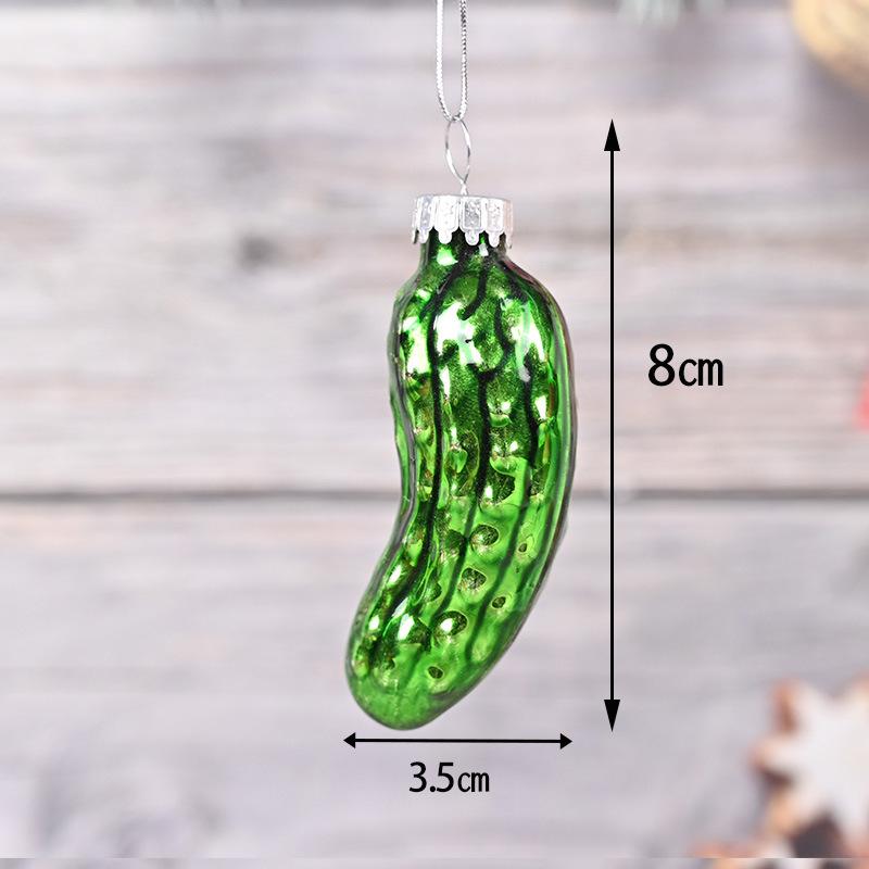 Christmas Cucumber Glass Pendant Ornament for Tree