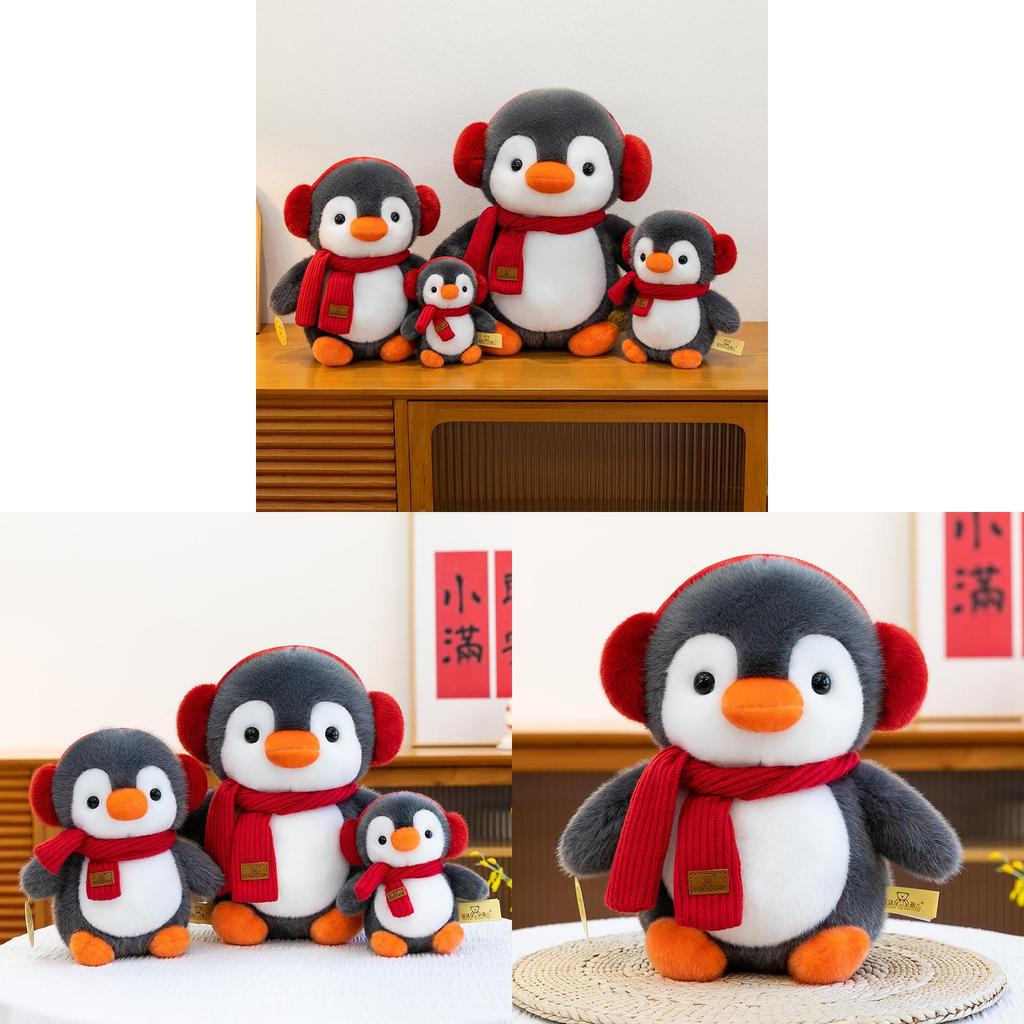 Cute Penguin Plush Toy With Scarf For Valentines Day Gift And Collectors
