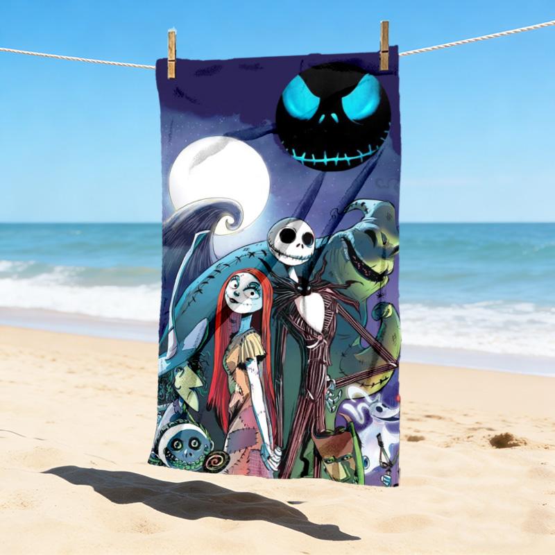 Nightmare Before Christmas Stylish Digital Printing Beach Towel Quick Drying Absorbent Blanket For Beach Pool Gym Travel Christmas Gift C9211613