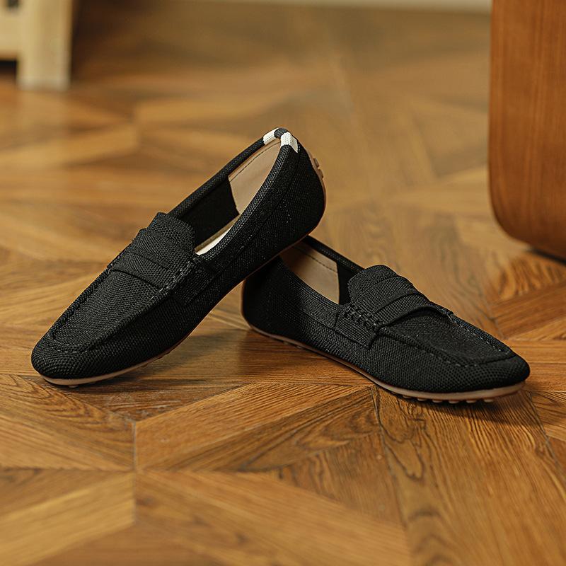 

Doudou shoes women s new round head flying woven lazy one-pedal soft-soled flat-soled single shoes 35 світло-рожевий колір