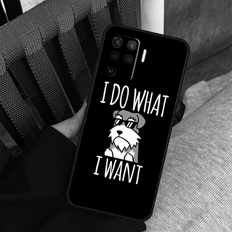 Cartoon Schnauzer Dog Case For Oppo A78 A98 A80 A40 A60 A18 A38 A58 A15 A17 A77 A74 A94 A54 A57S A16 A76 A96 Cover
