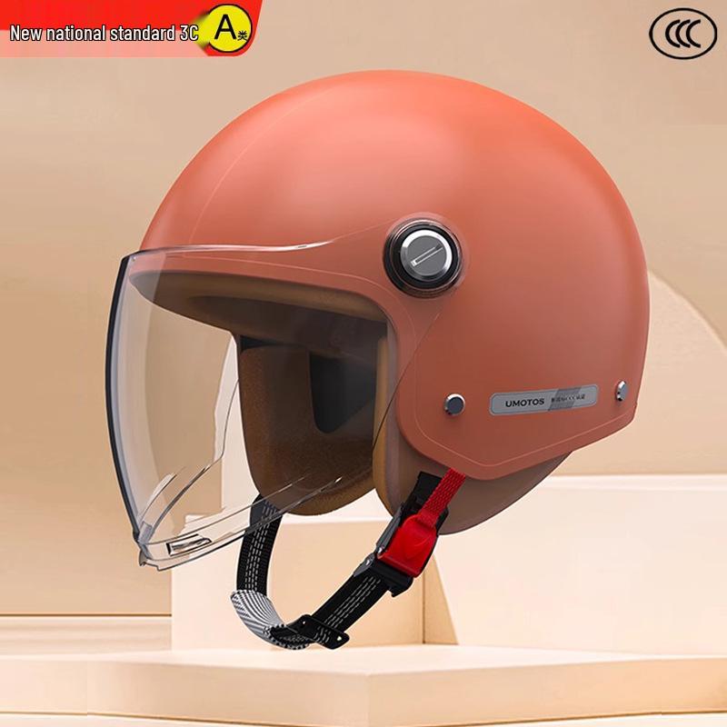 3C Certified National Standard Electric Scooter Helmet: Men's Transparent, All-Season, Universal Safety Half Helmet