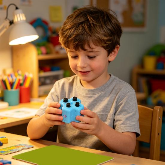 Elementary Math Learning Supplies 4-in-1 Practice Roller Stamp, Addition Subtraction Multiplication Division Skills Training for First to Third Grade