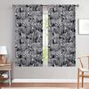 2pcs Zebra Black and White Striped Seamless Polyester Fiber Pole Mouth Curtain   Semi Transparent Without Lining