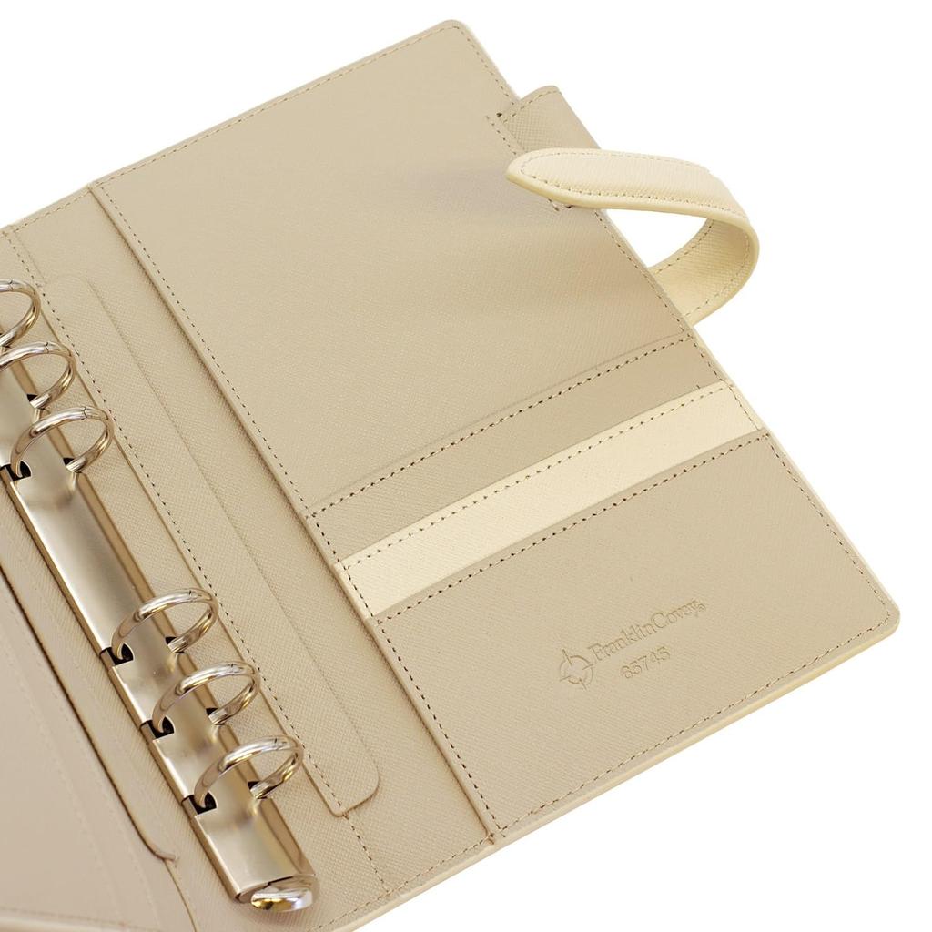 Franklin Planner Bonded Leather Fiber Binder Compact 20mm Beige 65745