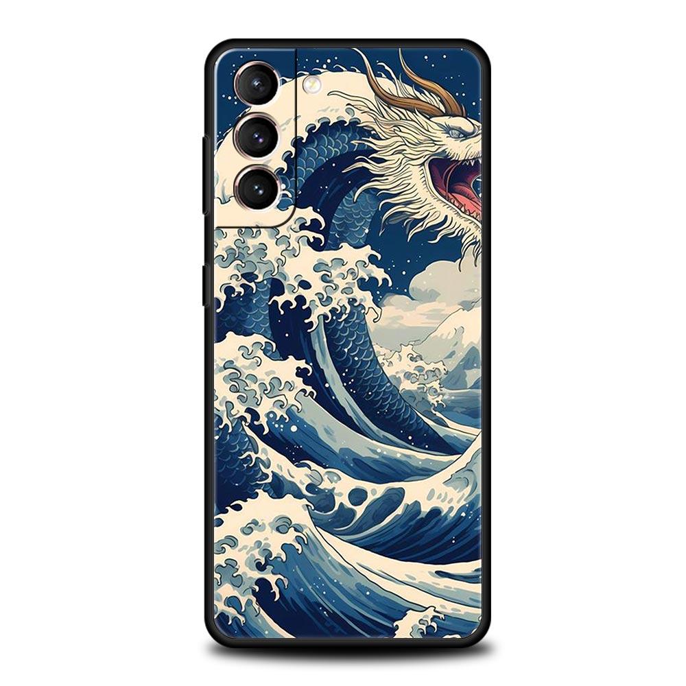 Phone Case For Samsung Galaxy S24 S23 Ultra S22 S21 S20 FE 5G S10 S10E S9 Plus S8 Soft Cover Japan The Great Wave Of Kanagawa