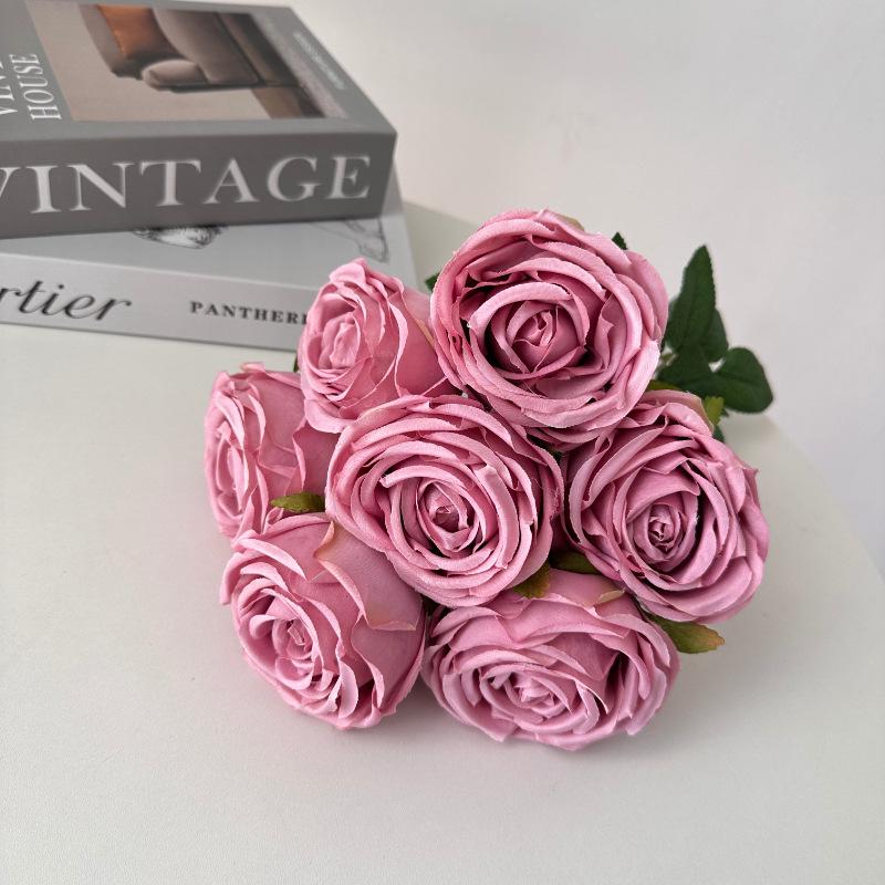 7-Head Imperial Concubine Rose Bouquet: Wedding, Table, Aisle, and Hotel Decor Simulation