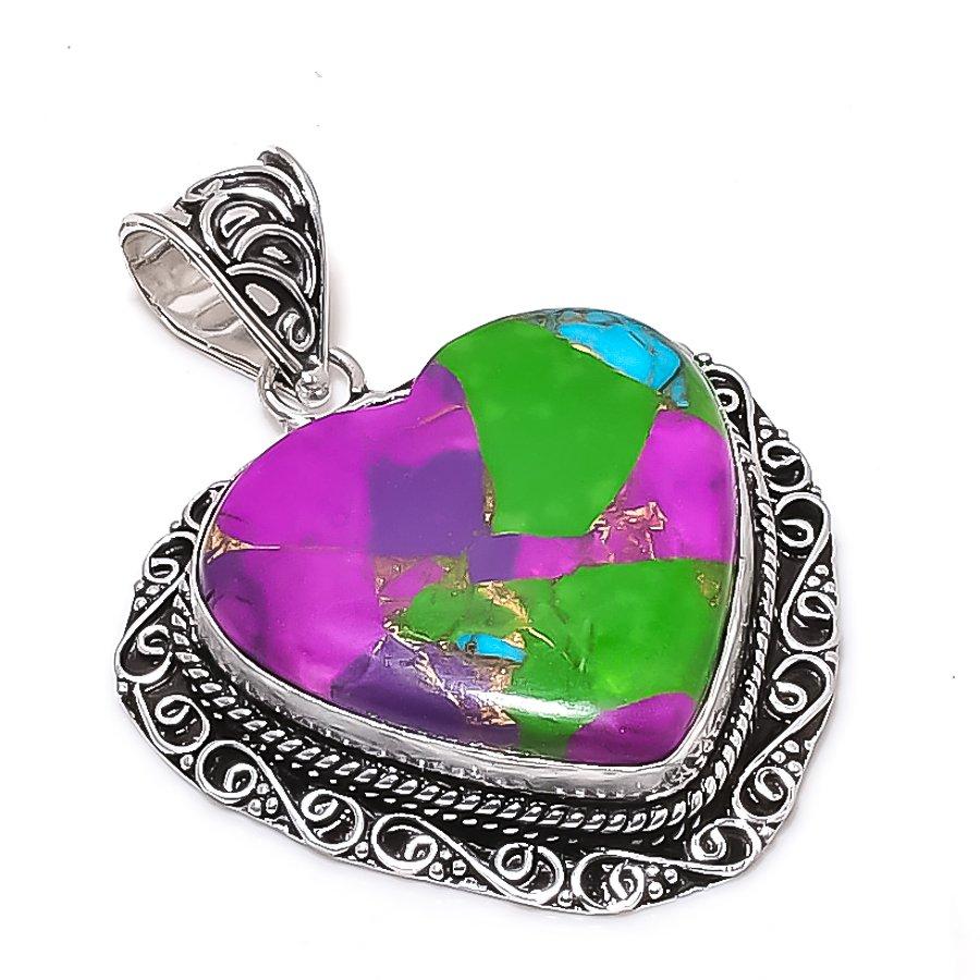 Natural Cotton Candy Turquoise 925 Sterling Silver Jewelry Pendant 2.09  ETC-14025