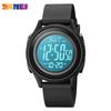 SKMEI 1893 High Quality Black Male Digital Watch Low Cost PU Leather Strap Dual Time Alarm Storage Bracelet Watch Factory