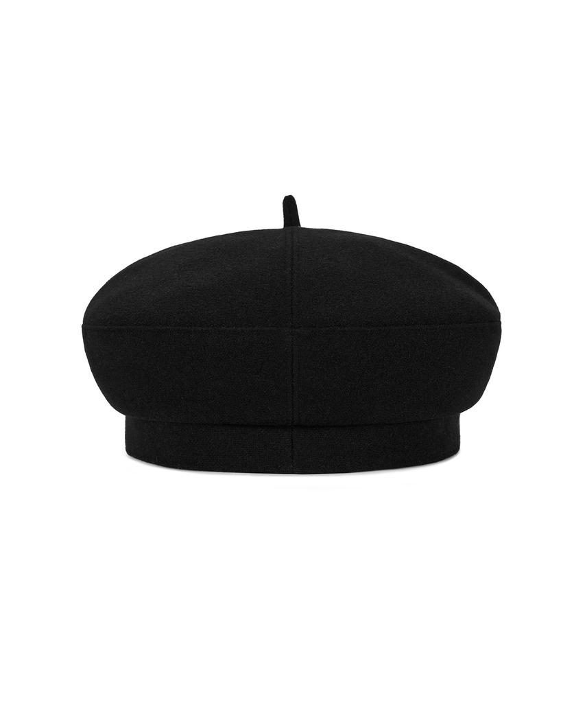 Bajal Va Curved Oval Metal Blended Beret Black