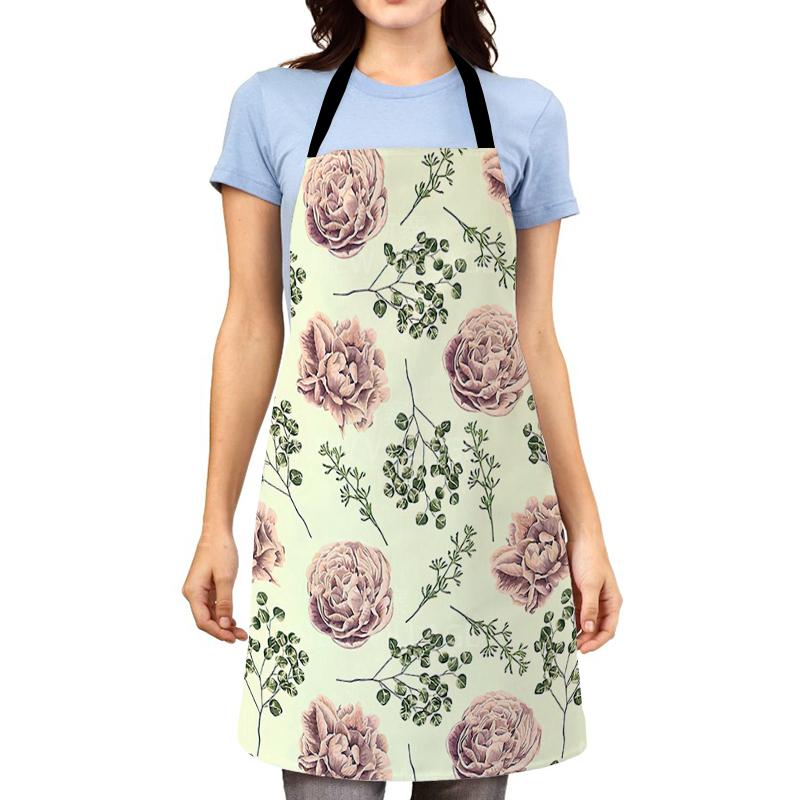 

Home Kitchen cooking apron cute cat printing household sleeveless cotton linen apron men aprons for woman cute apron 55x68cm 38X47CM(S)