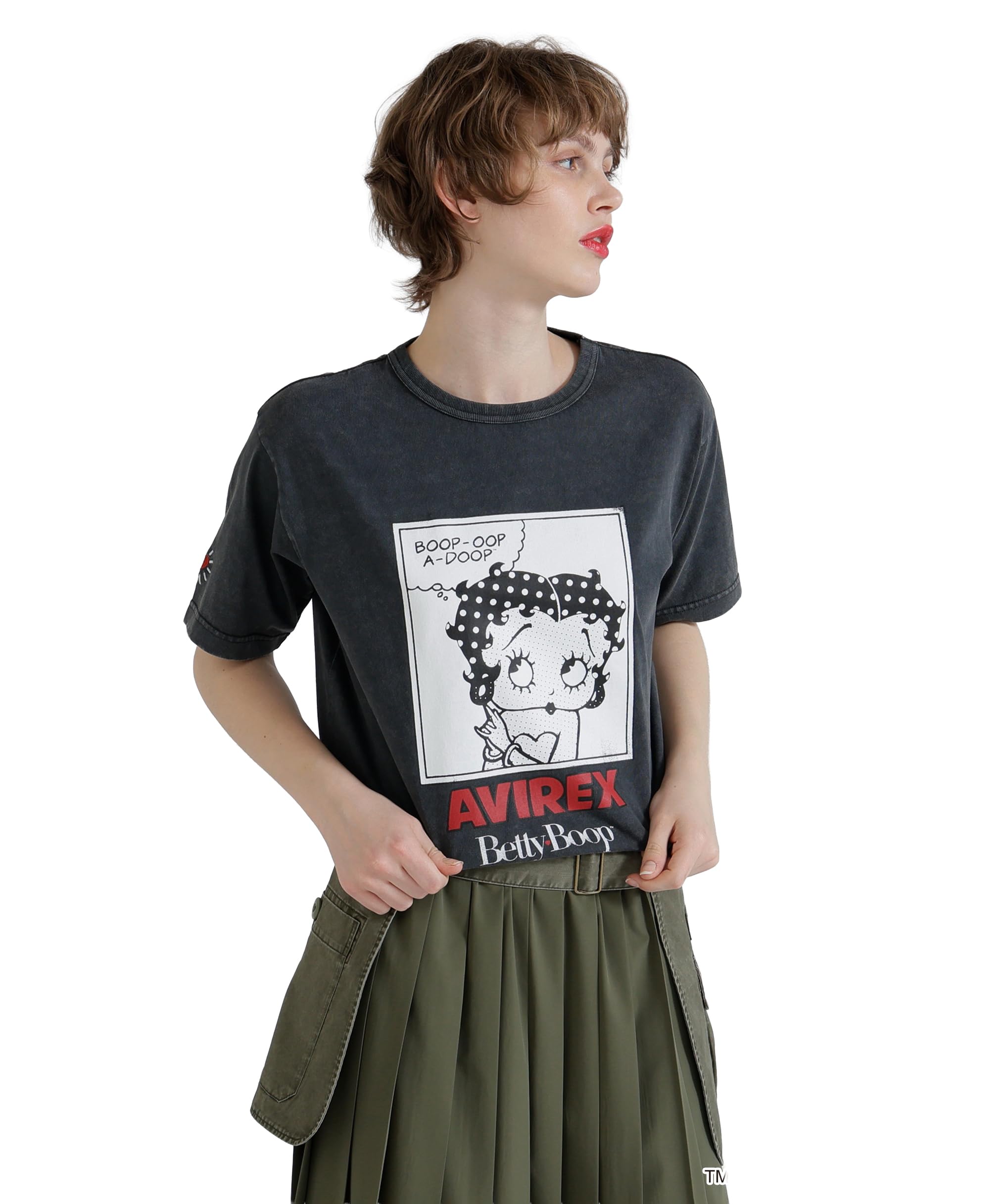 

AVIREX FADE WASH S/S T-SHIRT Women s Size F Charcoal 783-6135618