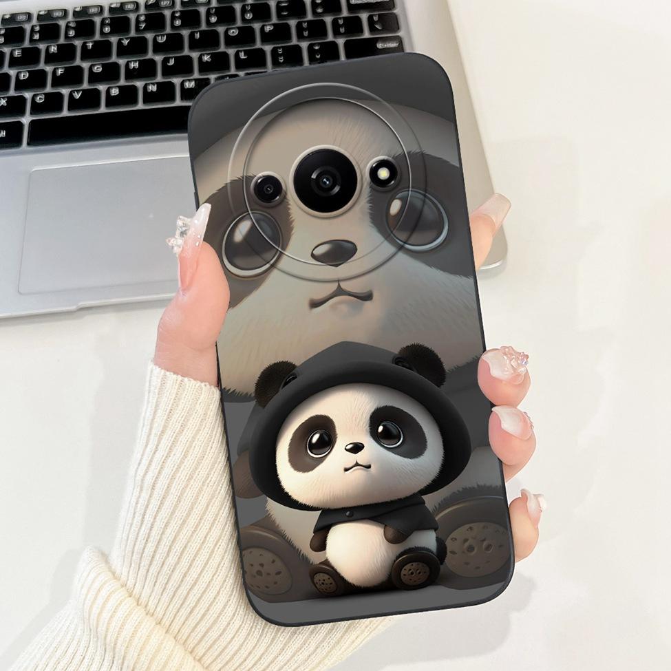 Für Redmi A3 Hülle Niedliche Cartoon Katze Ästhetisch Blumenmädchen Junge Stoßfeste Silikon-Rückabdeckung Für Xiaomi Redmi A3 Handyhülle Coque