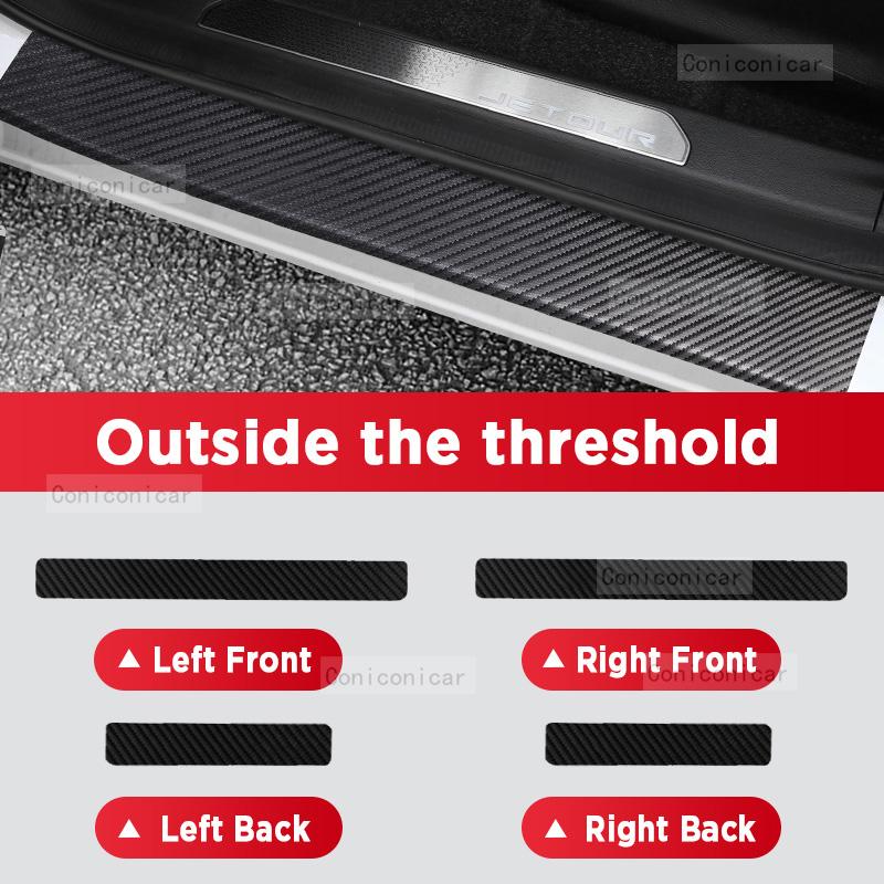 Car Carbon Fiber Door Sill Sticker For JETOUR X70 PLUS 2025 Threshold Pedal Anti-scratch Interior Decoration Accessories