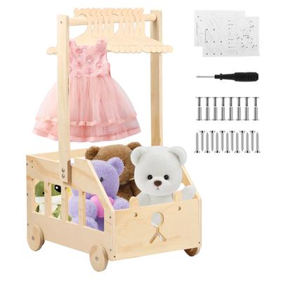 Trälåda för baby shower med hjul, björnbilformad korg för baby shower med bärhandtag för graviditet, nytt föräldrahem