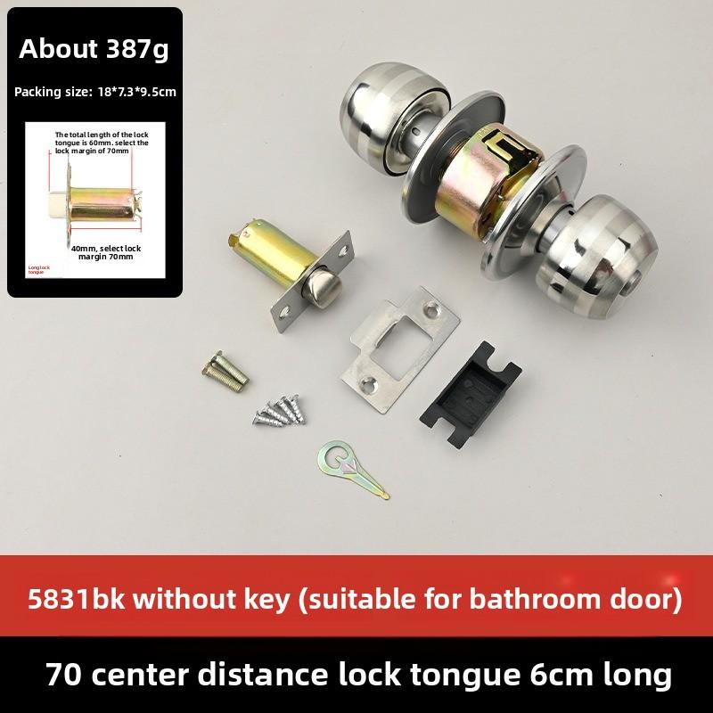 Stainless Steel Spherical Wooden Door Lock Bathroom Toilet Door Lock 5831 Ball Lock