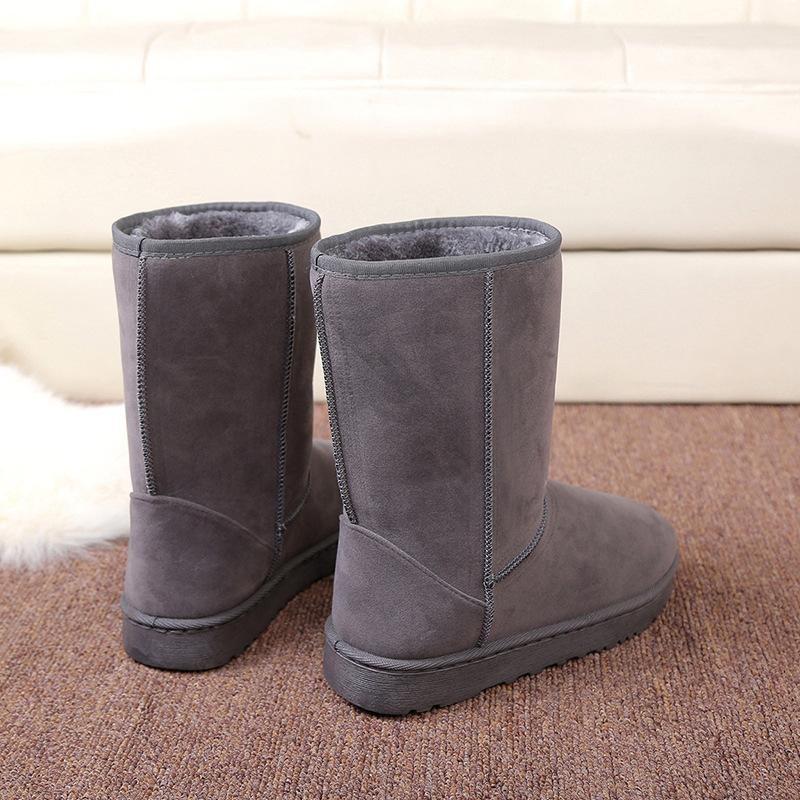 Autumn and winter snow cotton boots public height, thermal shoes thickened and velvet large medium tube thermal shoes suede