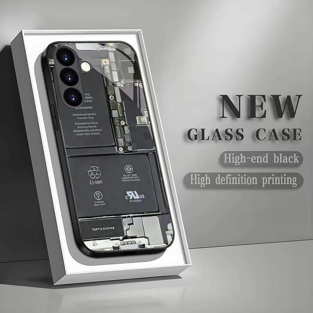 New circuit board tempered glass phone case suitable for Samsung GalaxyS26 S25 S24 S22 S21 S20FE/Ultra/Plus shockproof backcover