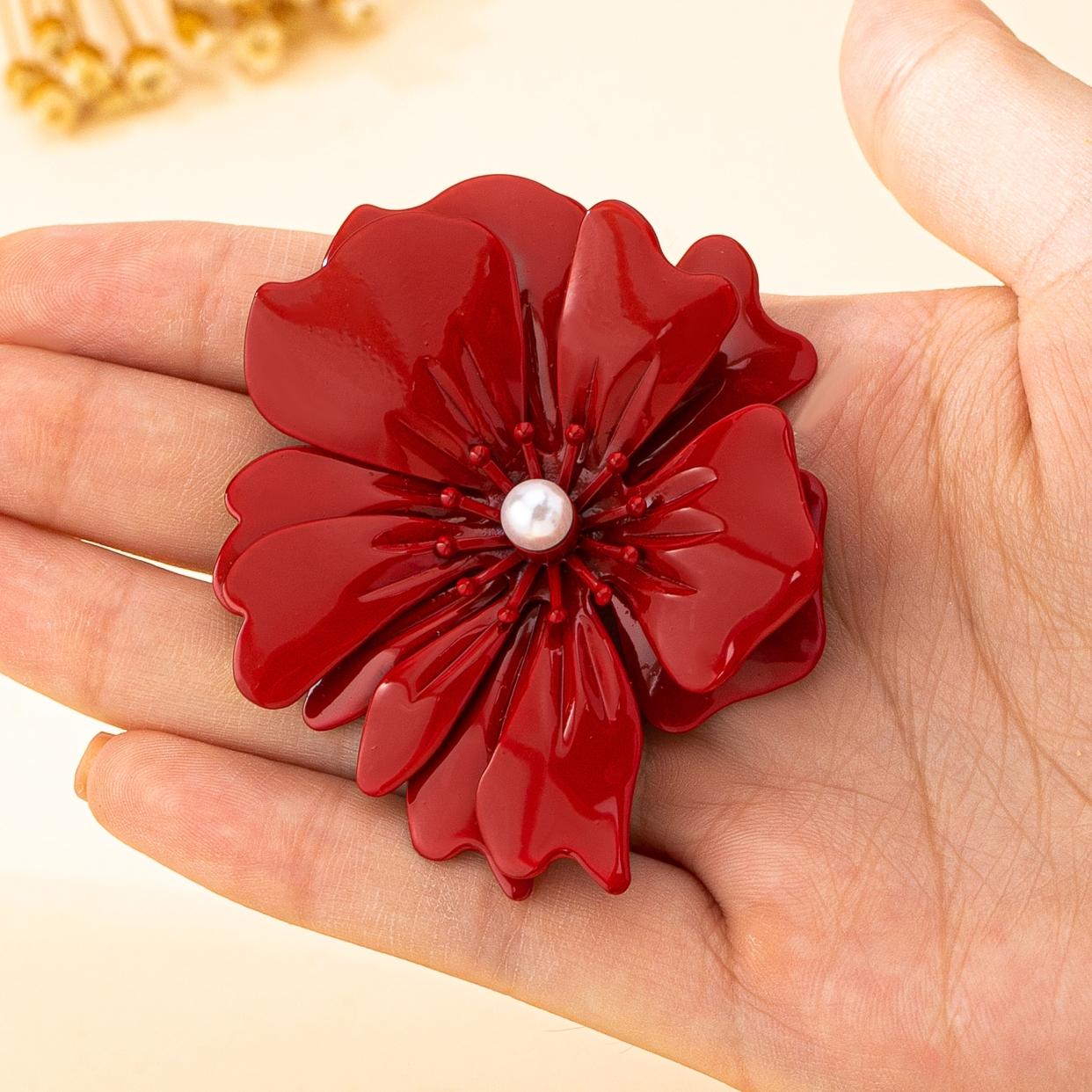 

Женская брошь с объемным цветочным сердцем, украшенная искусственным жемчугом, Женские ювелирные изделия-броши, Подходит для повседневного ношения и отпуска
