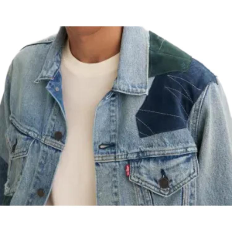 Levis Patchwork Casual Loose Denim Jacket Men jackets Blue 77380-0066