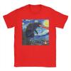 Cool Japanese Monster Starry Night T-Shirt Men Round Collar Cotton T Shirts  Short Sleeve Tee Shirt Gift Idea Clothing