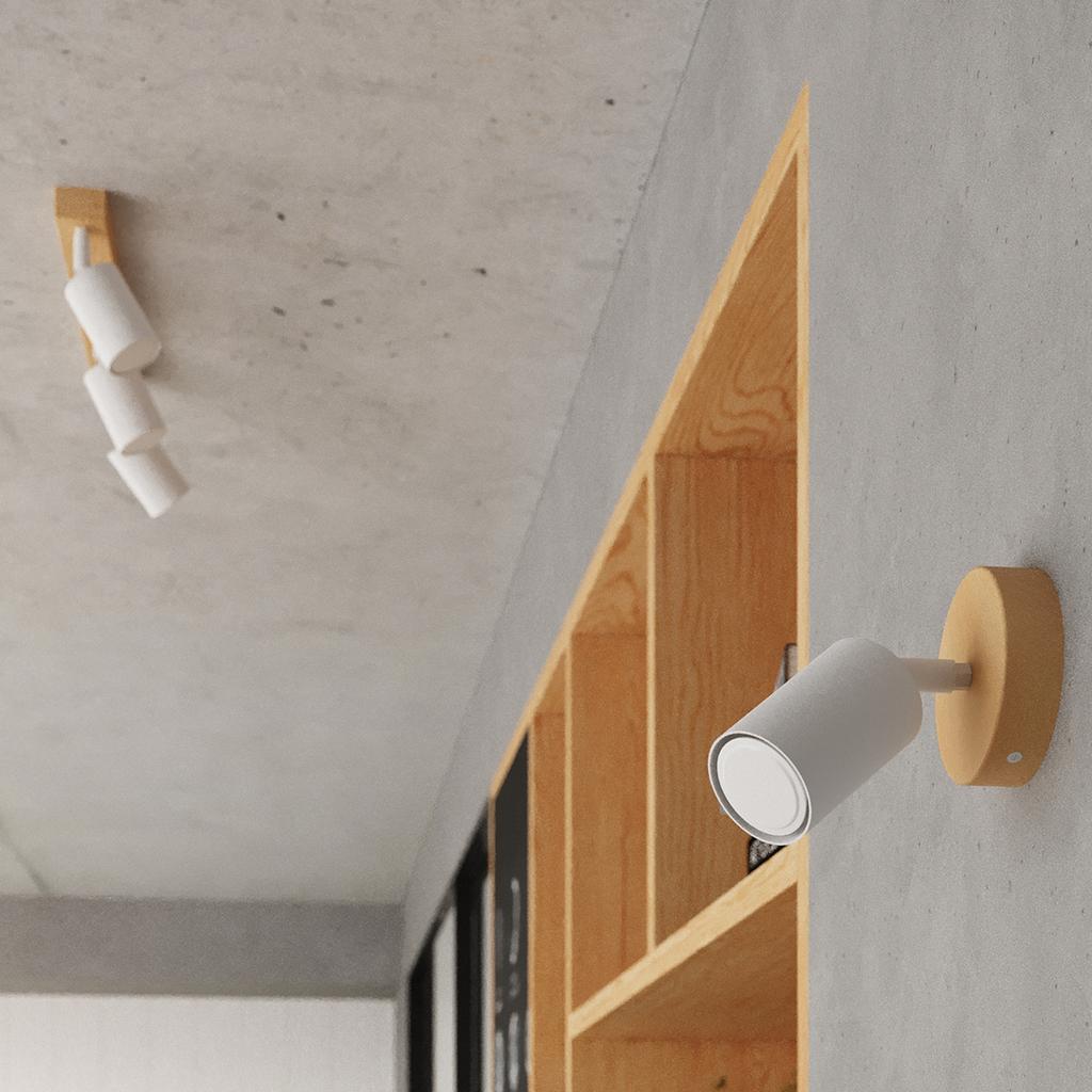 Kinkiet Tundra 1 Gu10 Biały Wood Lumilo 12.423.85