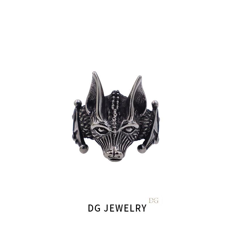 Chiba Retro Old Fox Head Personalized Animal Ring, Hipster Punk Ring Jewelry