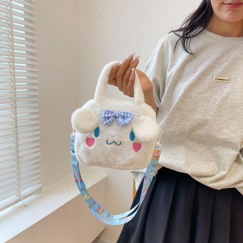 Plush portable small bag female cute soft cute girl heart small satchel new lazy wind messenger bag