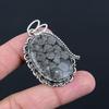 925 Silver Oval Natural Black Fossil Coral Artisan Elegant Wife Pendant Jewelry