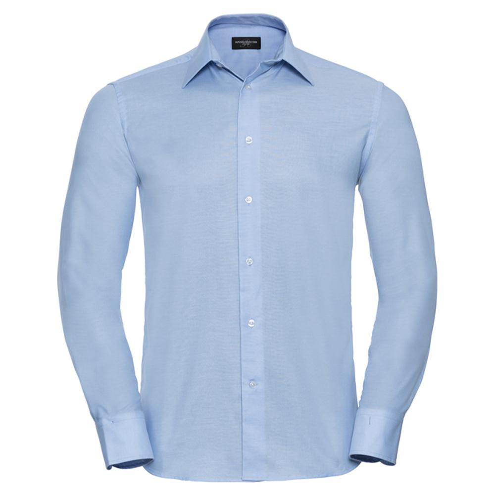 Russell Collection Mens Oxford Tailored Long-Sleeved Shirt