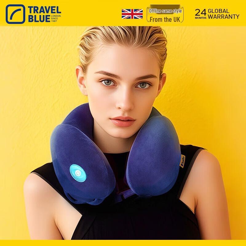 TRAVEL BLUE 217 Memory Foam Massage U-Shaped Neck Pillow