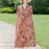 Elegant Women's Summer Dress Plus Size Short Sleeve Casual Loose Long Dresses Vintage Clothes