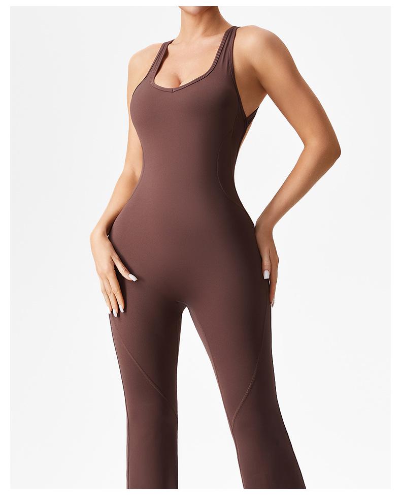 Slimming Yoga Dance Jumpsuit: Body-Shaping, Hip-Lifting, Micro-Flare Fitness Wear