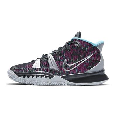 Adidași Kyrie 7 GS Pixel Camo Copii Negru Gri Fum deschis Albastru Furia CT4080-008