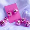 Stylish Retro Disco Ball Pendant Earrings For Women Birthday Gift Party