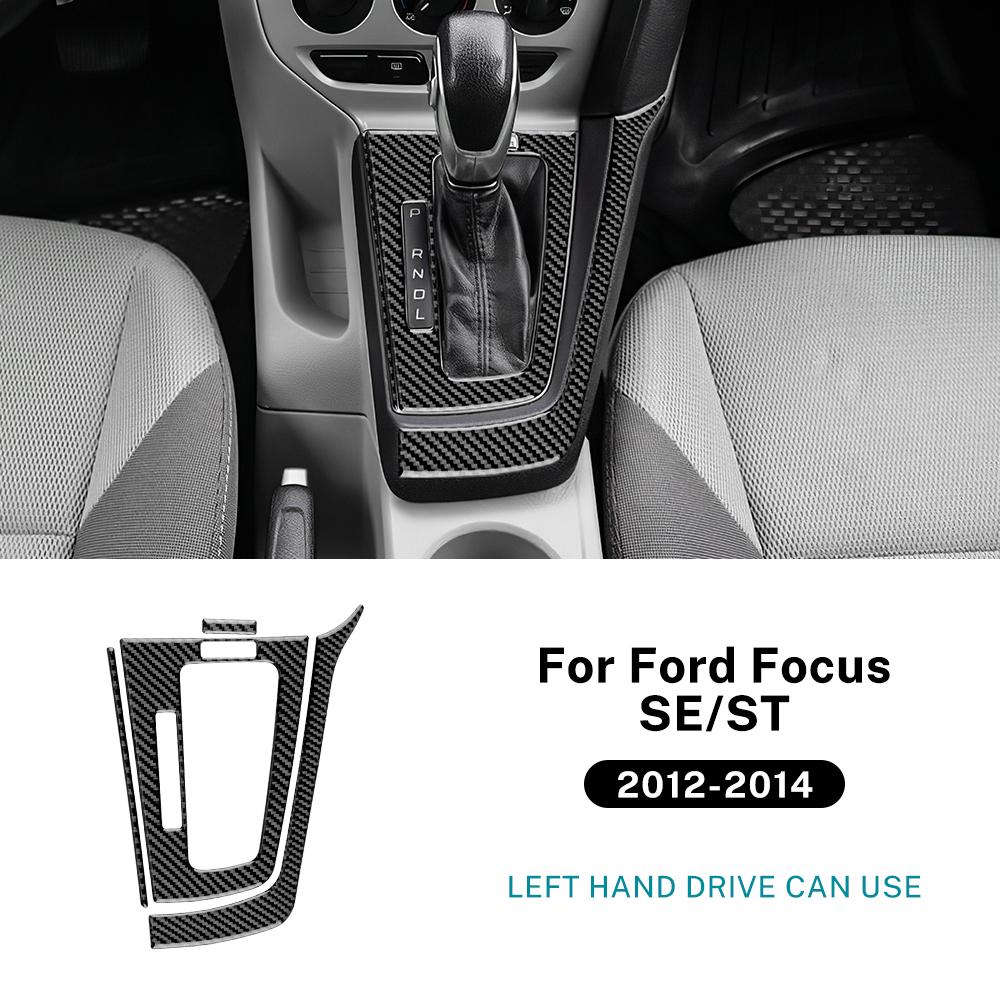 Riktigt mjuk kolfiberdekal för Ford Focus SE ST MK3 2012 2013 2014 LHD RHD Bilväxellåda Rampanel Dekorations Tillbehör